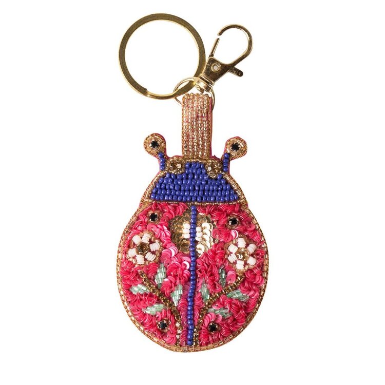 Powder Beaded Keyring- Lovely Ladybird