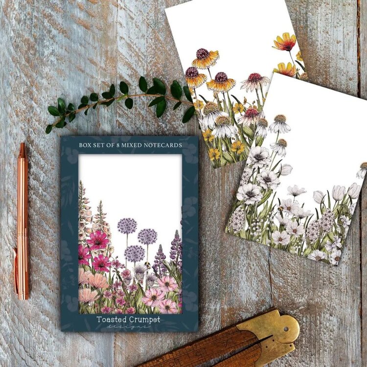 Toasted Crumpet Wildflower Meadows Set of 8 Notecards