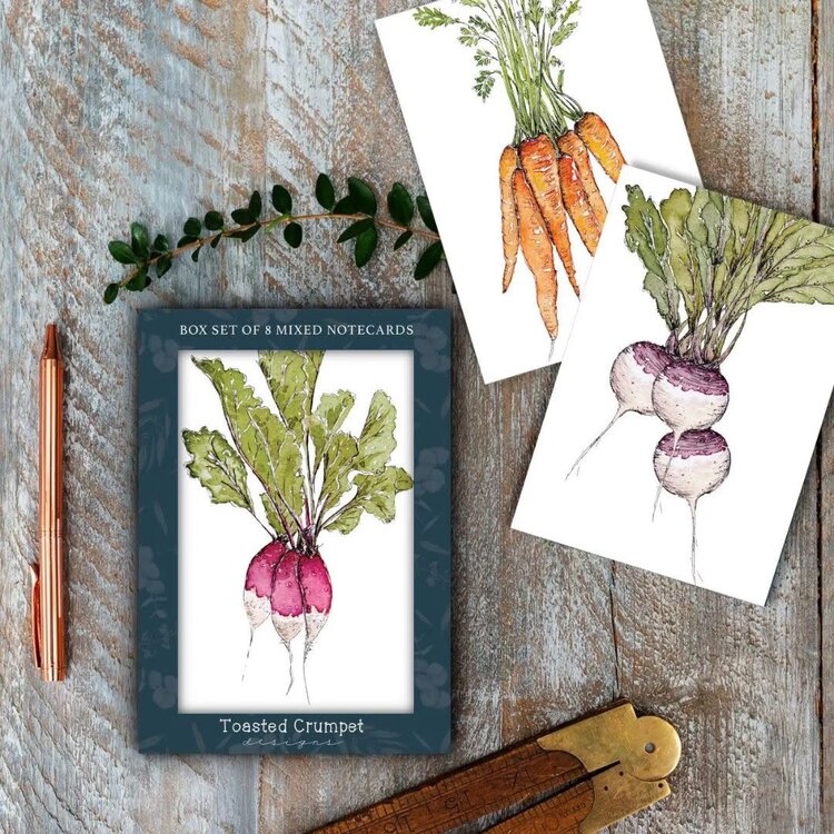 Toasted Crumpet The Kitchen Garden Set of 8 Notecards