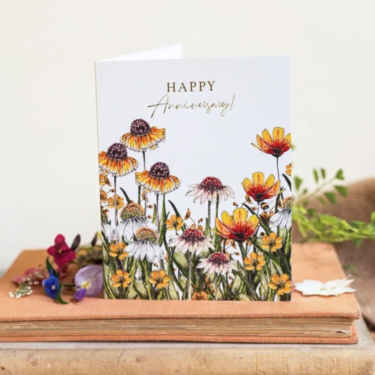 Toasted Crumpet 'Happy Anniversary' Wild Flowers Card