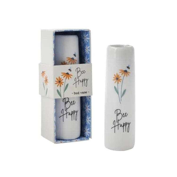 CGB Giftware 'Bee Happy' Ceramic Bud Vase