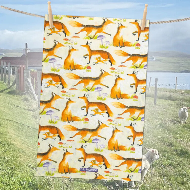 Emma Ball Fox Tea Towel