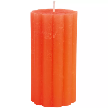 Grand Illusions Coral Scalloped Pillar Candle-