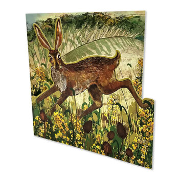 Emma Ball Teasel Hare Die- Cut Greetings Card