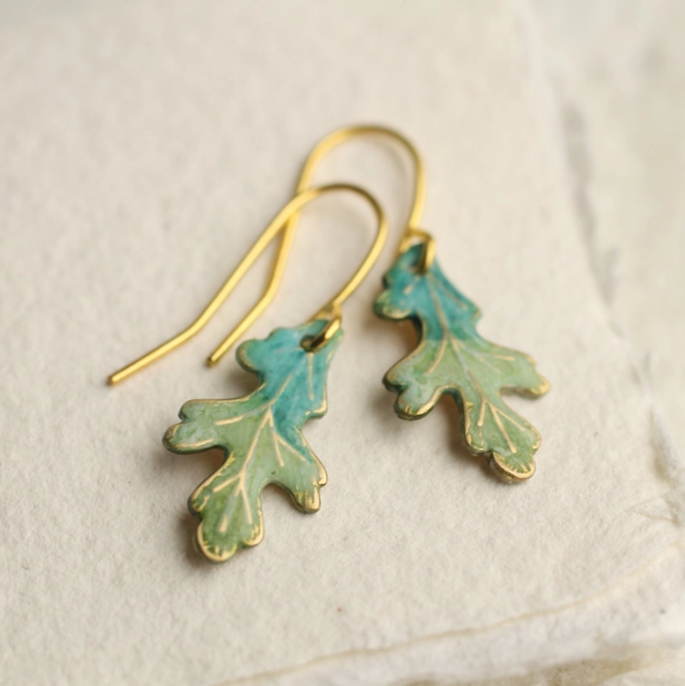 Silk Purse, Sow's Ear Oak Leaf Earrings