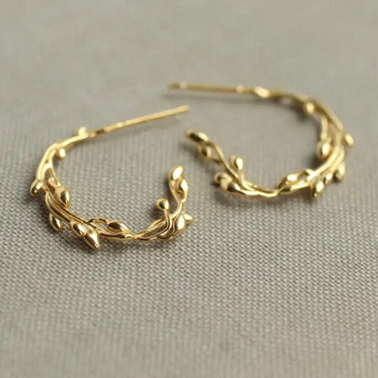 Silk Purse, Sow's Ear Olive Branch Earrings