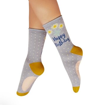 Powder Happy Birthday Ankle Socks- Lilac