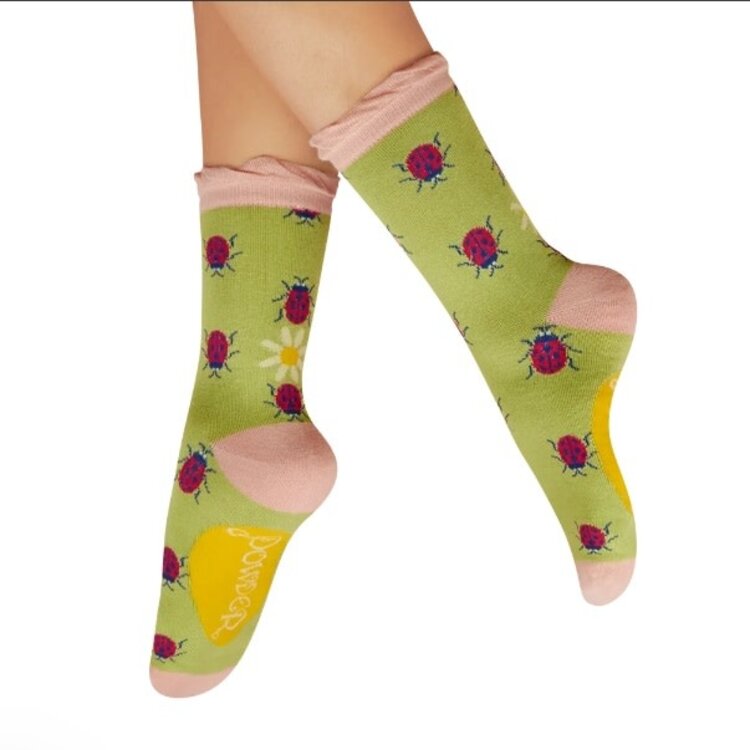 Powder Lovely Ladybird Socks- Fern