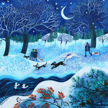 Dry Red Press 'Joyful Dogs' Art Card