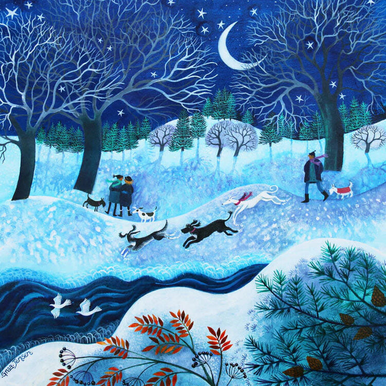 Dry Red Press 'Joyful Dogs' Art Card