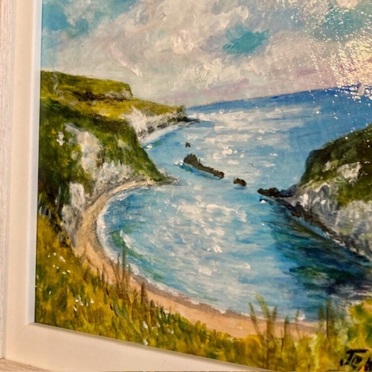 John Dimech 'Man O' War Cove’ Framed Original Acrylic Artwork