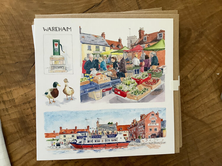 Lisa Layton Wareham Town Watercolour Card