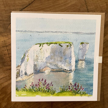 Lisa Layton Old Harry Rocks Watercolour Card