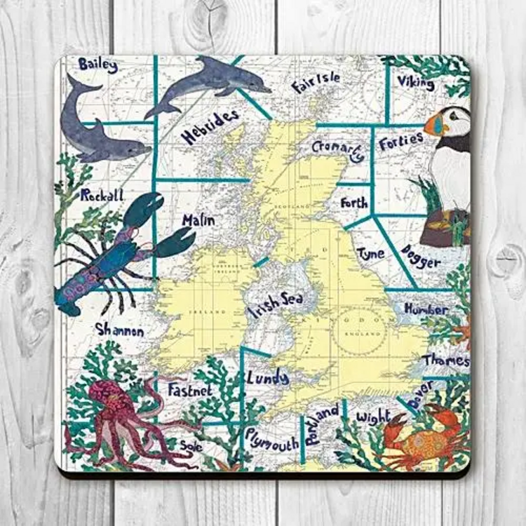Hannah Wisdom Textiles 'Shipping Forecast' Coaster
