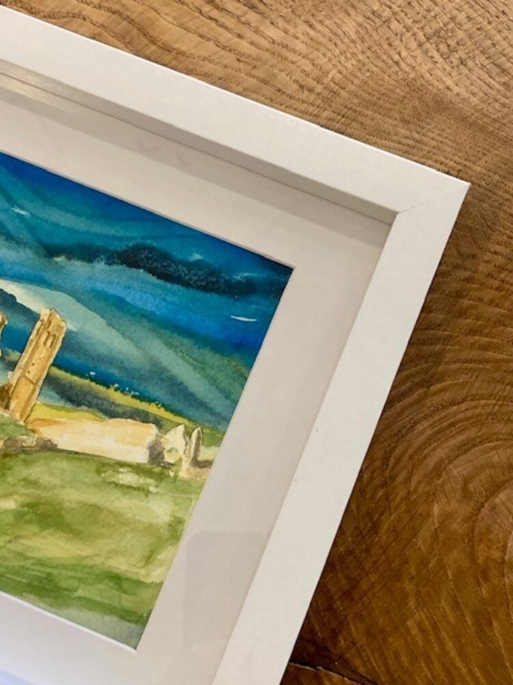 Derek Murray 'Corfe Castle Blues' Watercolour Original