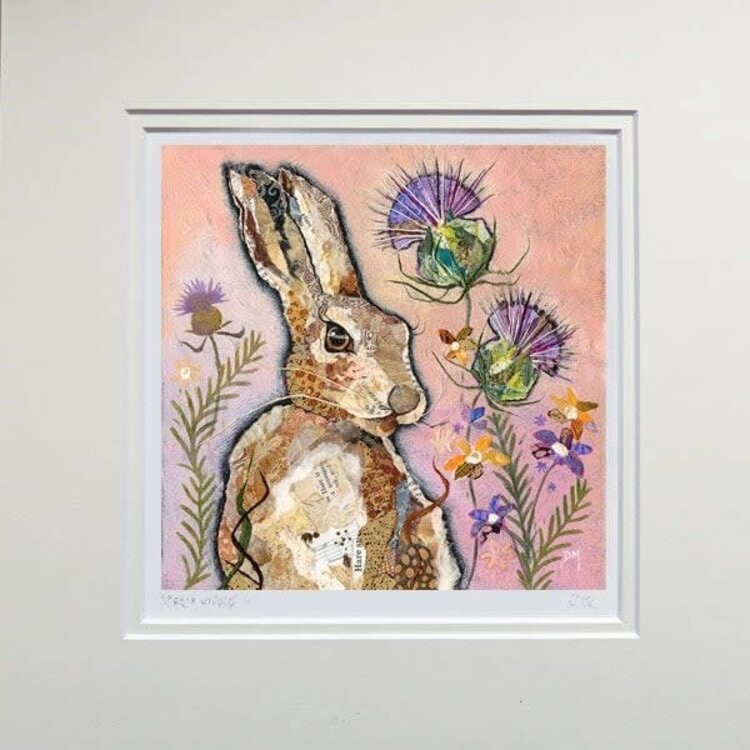 Dawn Maciocia 'Hare & Thistle' Mounted Print