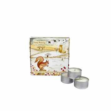 Heaven Scent Box Of Tealights- Frosty Morning Squirrel [Amber & Tonka]