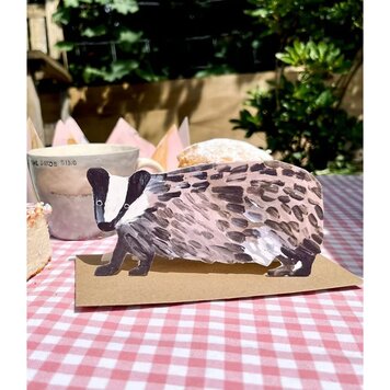 Laura Skilbeck Lovely Badger Cut Out Card