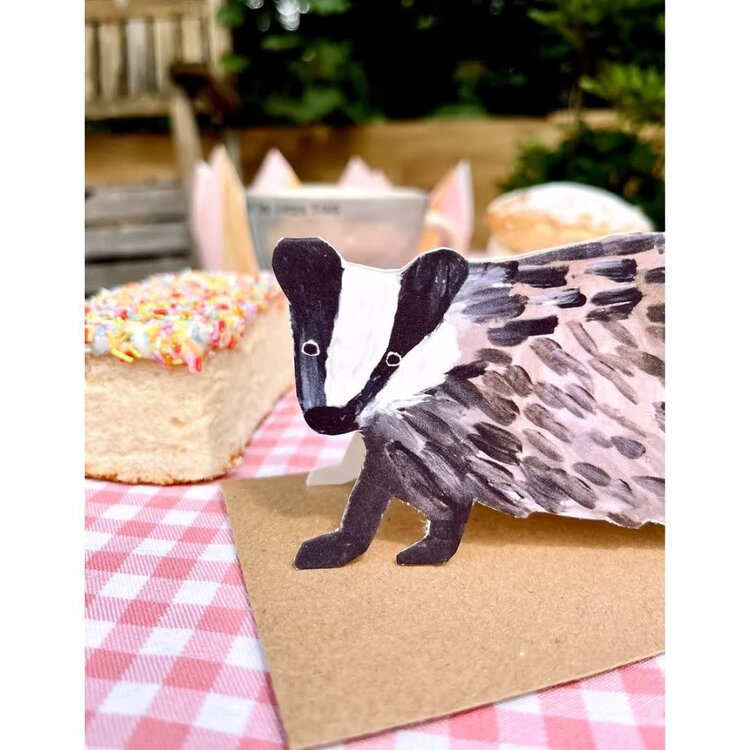 Laura Skilbeck Lovely Badger Cut Out Card