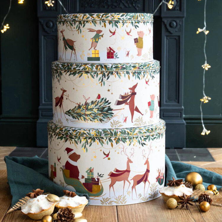 Sara Miller Woodland Tales Christmas Cake Tin