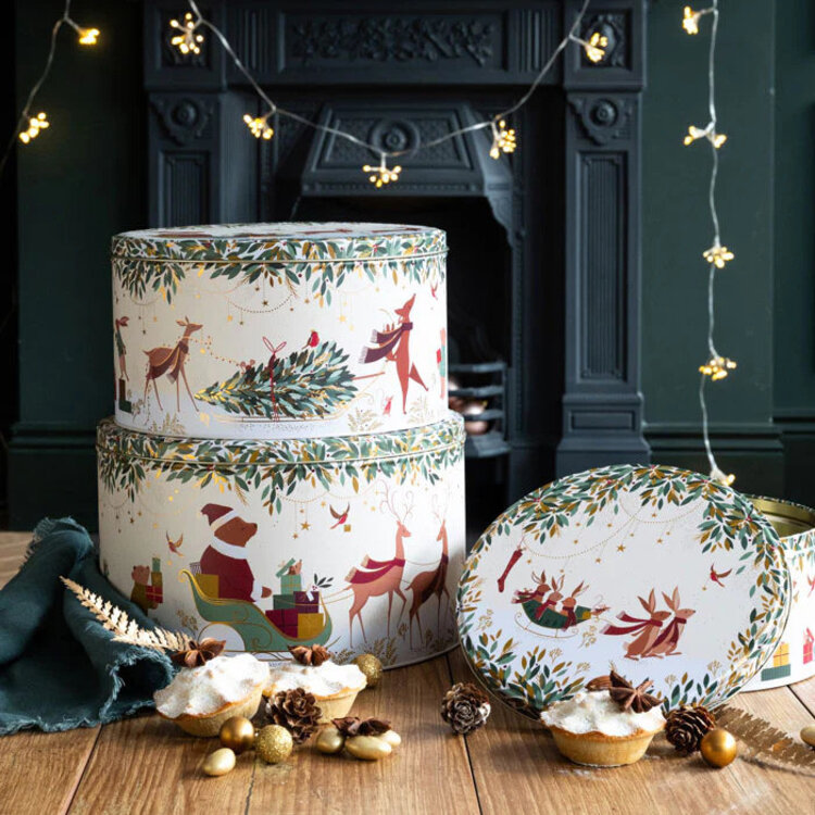 Sara Miller Woodland Tales Christmas Cake Tin