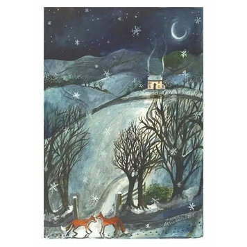 Driftwood Designs Foxes & Snowflakes Card