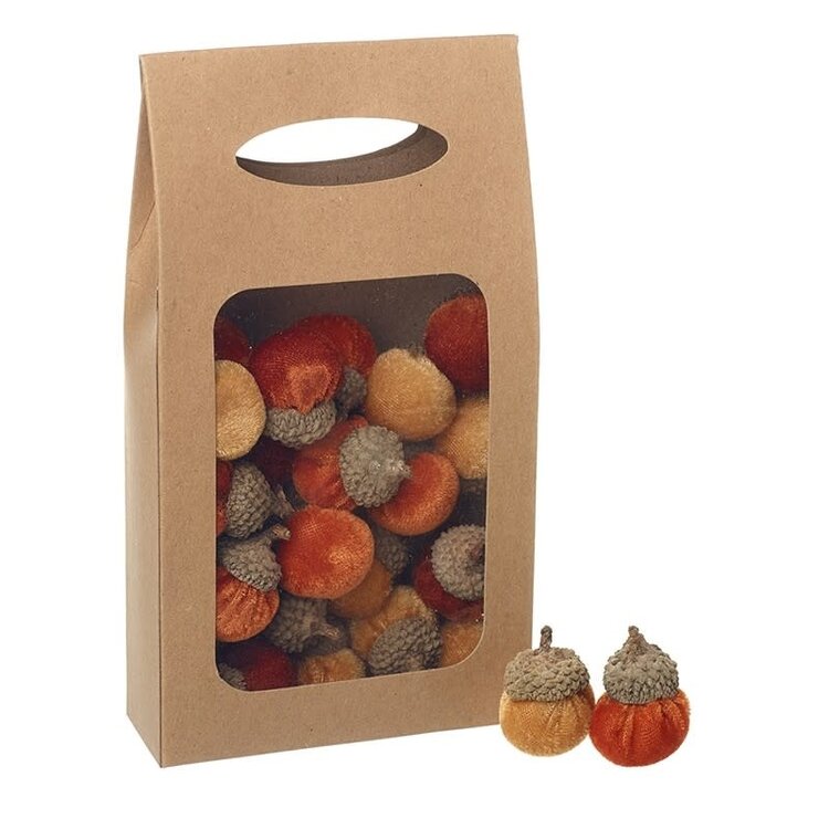 Heaven Sends Mini Velvet Acorn Decoration - Assorted Colours