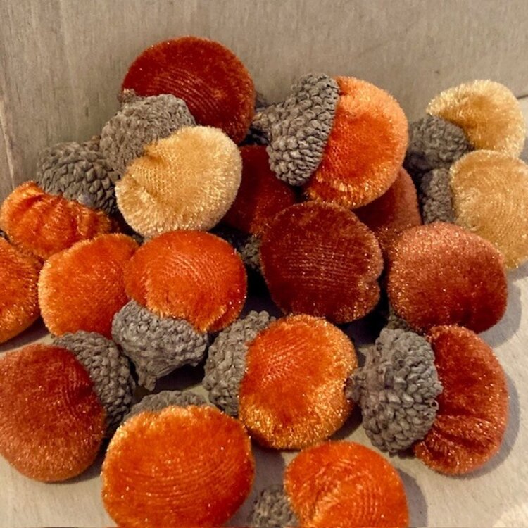 Heaven Sends Mini Velvet Acorn Decoration - Assorted Colours