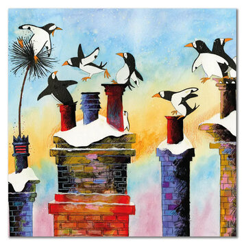 Emma Ball Rooftop Penguins Christmas Card Pack