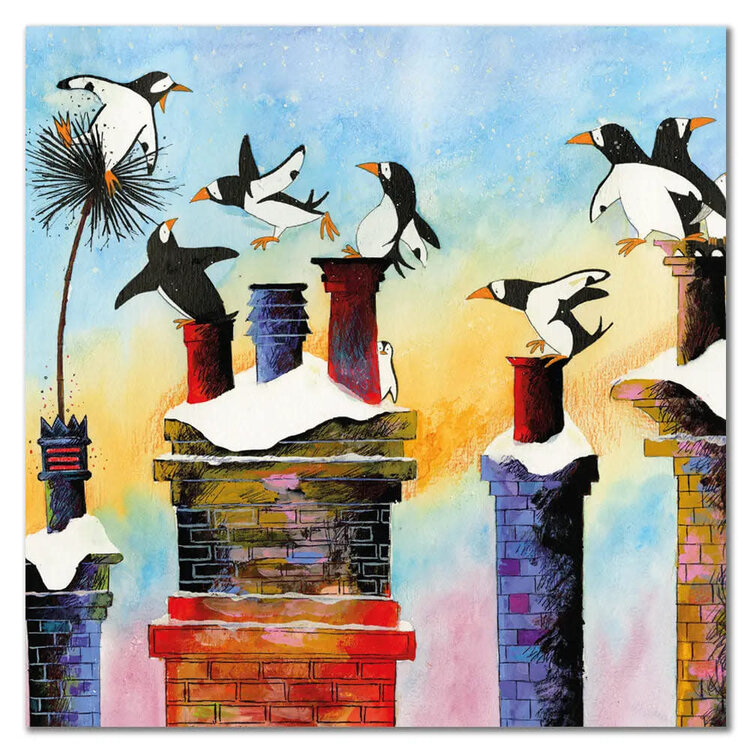 Emma Ball Rooftop Penguins Christmas Card Pack