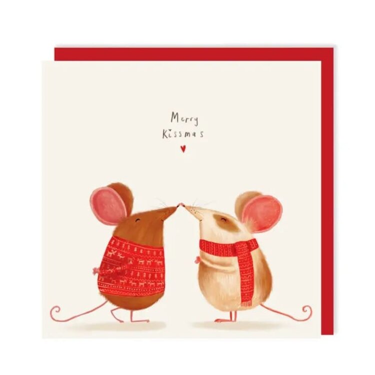 Charley Rabbit 'Merry Kissmas' Mice Christmas Card