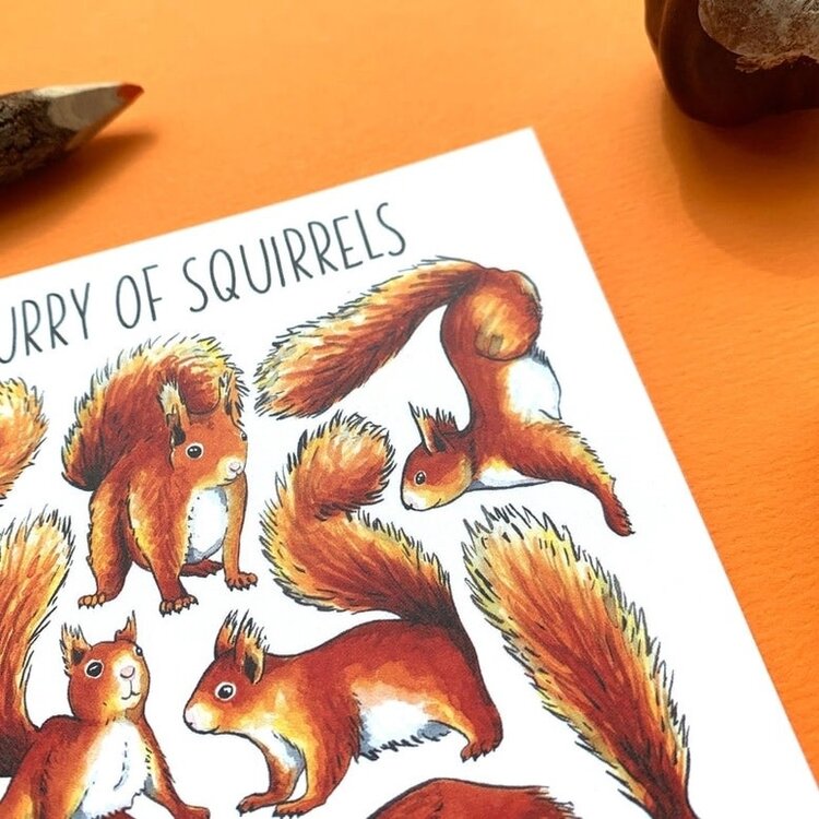 Alexia Claire 'Scurry of Squirrels' Wildlife Postcard