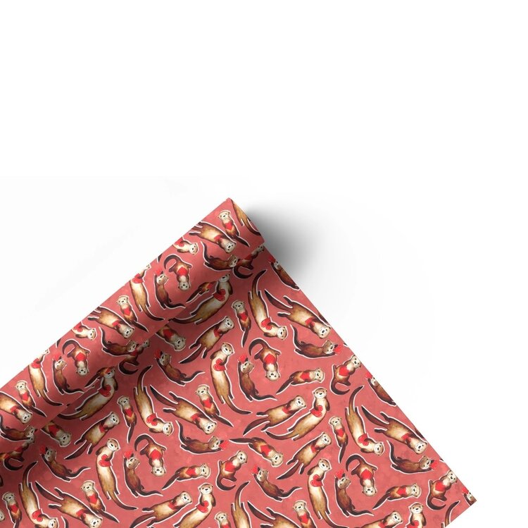 Alexia Claire Otters & Hearts Gift Wrap