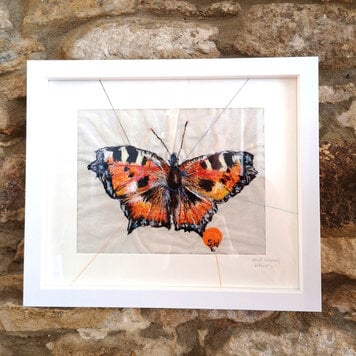 Suzy Wright Embroidered Butterfly Original - Tortoiseshell