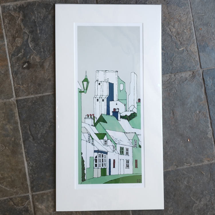 Ed Marriott Green Corfe Castle 'West Street I' Acrylic Print-