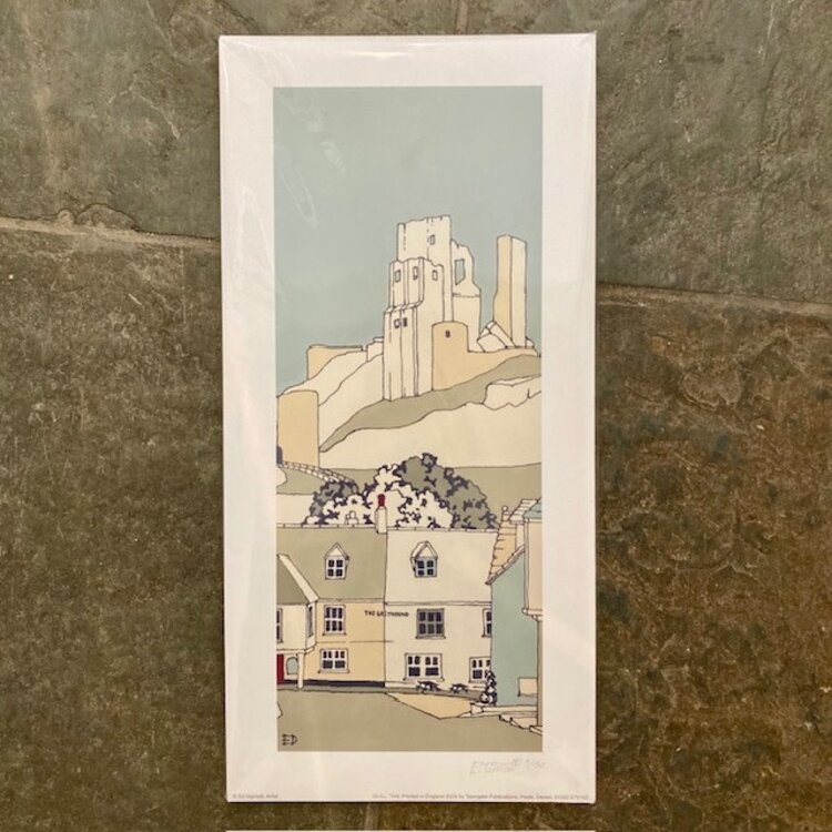 Ed Marriott Pale Blue Corfe Castle 'Greyhound' Acrylic Print
