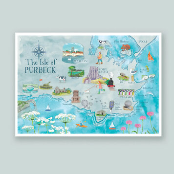 Maria Burns Purbeck Illustrated Map Print