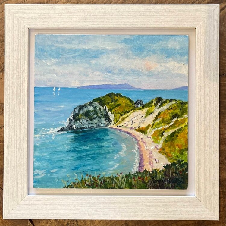 John Dimech 'Man O' War Bay - Lulworth' Framed Original Acrylic Artwork