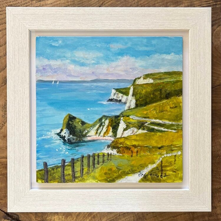 John Dimech 'Jurassic Walk - Lulworth' Framed Original Acrylic Artwork