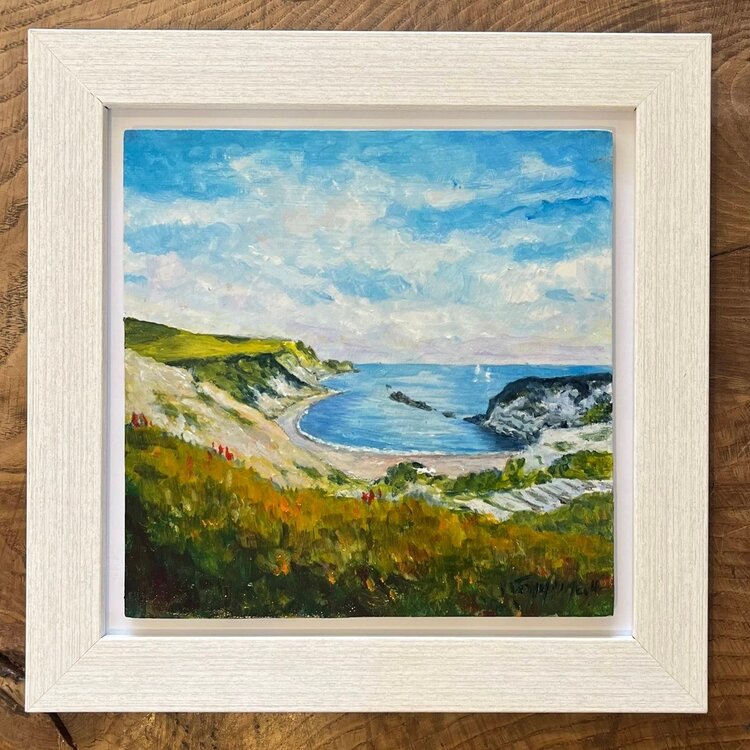 John Dimech 'Lulworth Cove' Framed Original Acrylic Artwork