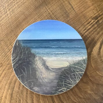 Naomi Ings 'Dunes' Round Wooden Coaster