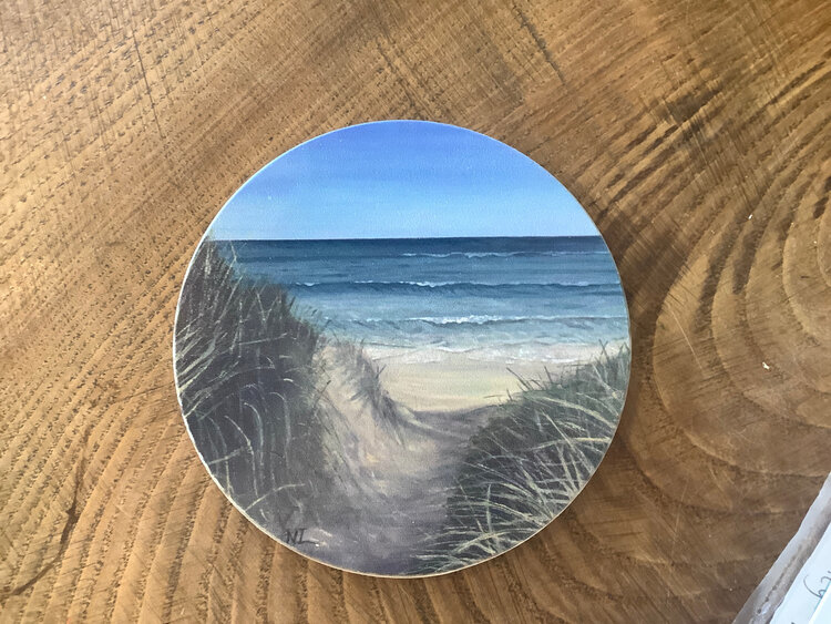 Naomi Ings 'Dunes' Round Wooden Coaster