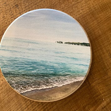 Naomi Ings 'Old Harry' Round Wooden Coaster