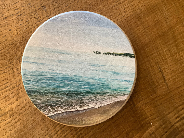 Naomi Ings 'Old Harry' Round Wooden Coaster