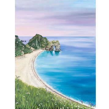 Naomi Ings 'Stormy Sunrise' Durdle Door Large Framed Original