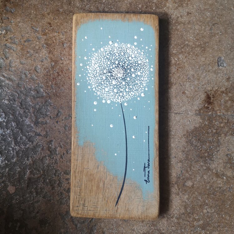 Emma Jane Small Teal Painted Rustic Wood - S301