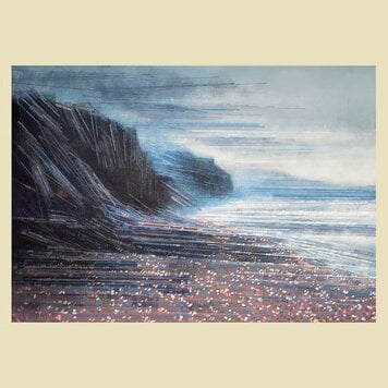 Marc Todd 'Charmouth Cliffs In Mist' Acrylic Original