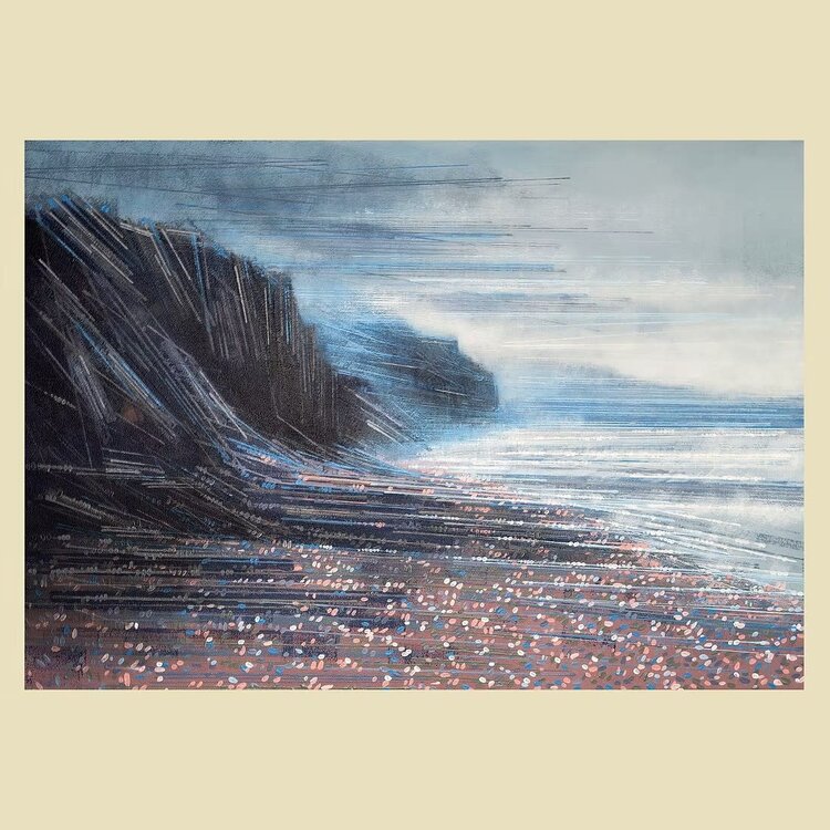 Marc Todd 'Charmouth Cliffs In Mist' Acrylic Original