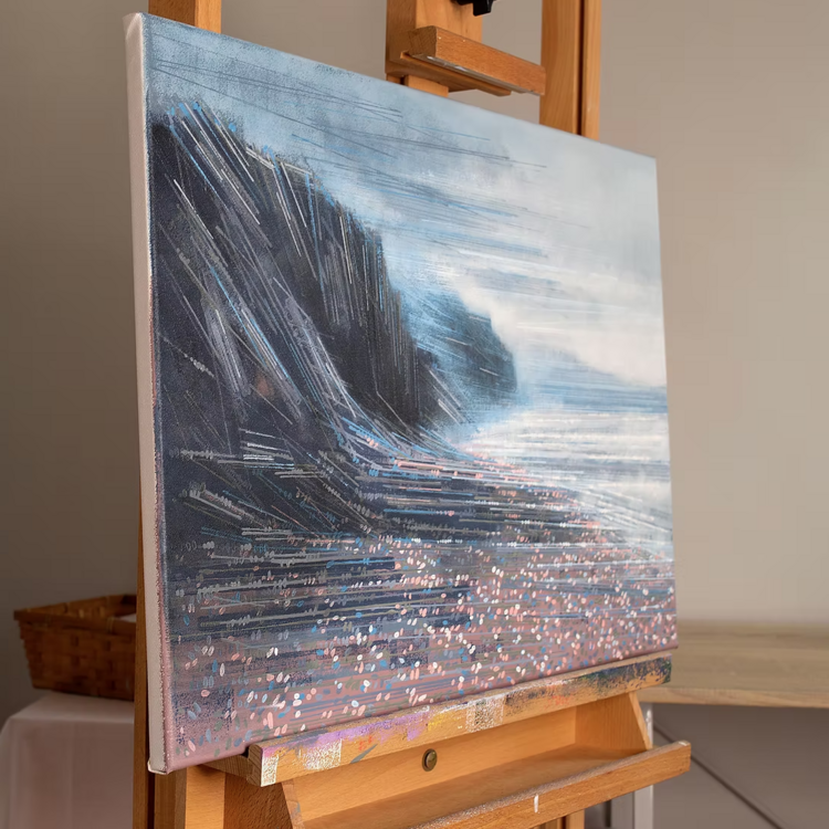 Marc Todd 'Charmouth Cliffs In Mist' Acrylic Original