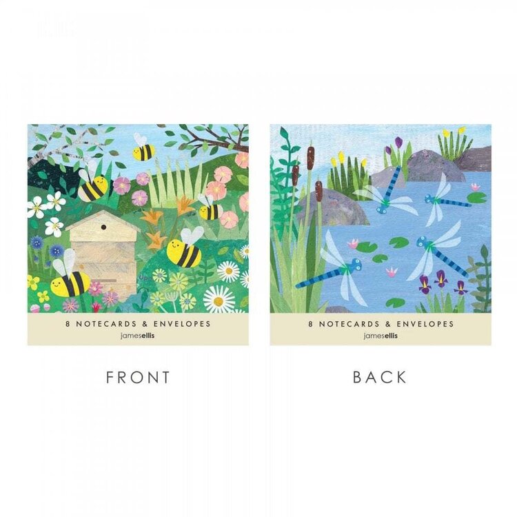 James Ellis 'Bees & Dragonflies' Wallet of 8 Notecards